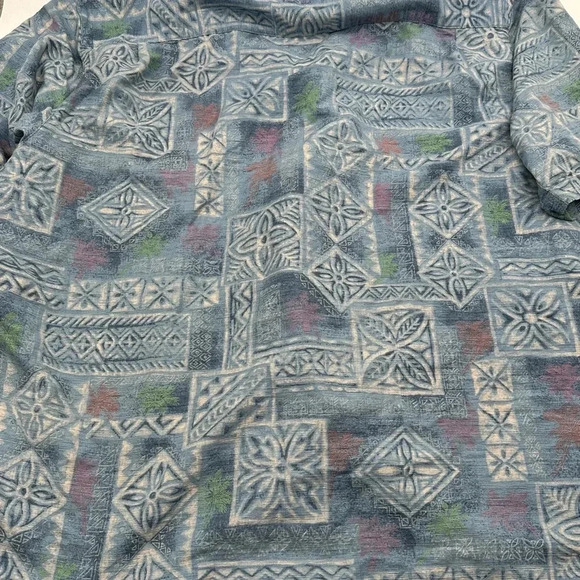 Batik Bay Shirt Mens 2XL  Hawaiian Island Beach Tropical Button Up Blue 100%silk - Picture 6 of 7